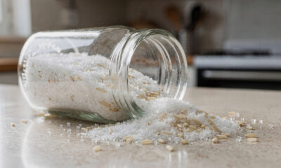 Sal que não endurece no saleiro: só alguns grãos de arroz e esse truque simples já resolvem o problema