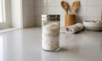 Arroz cru no saleiro pode ser o truque simples que ajuda o sal a não empedrar tão rápido