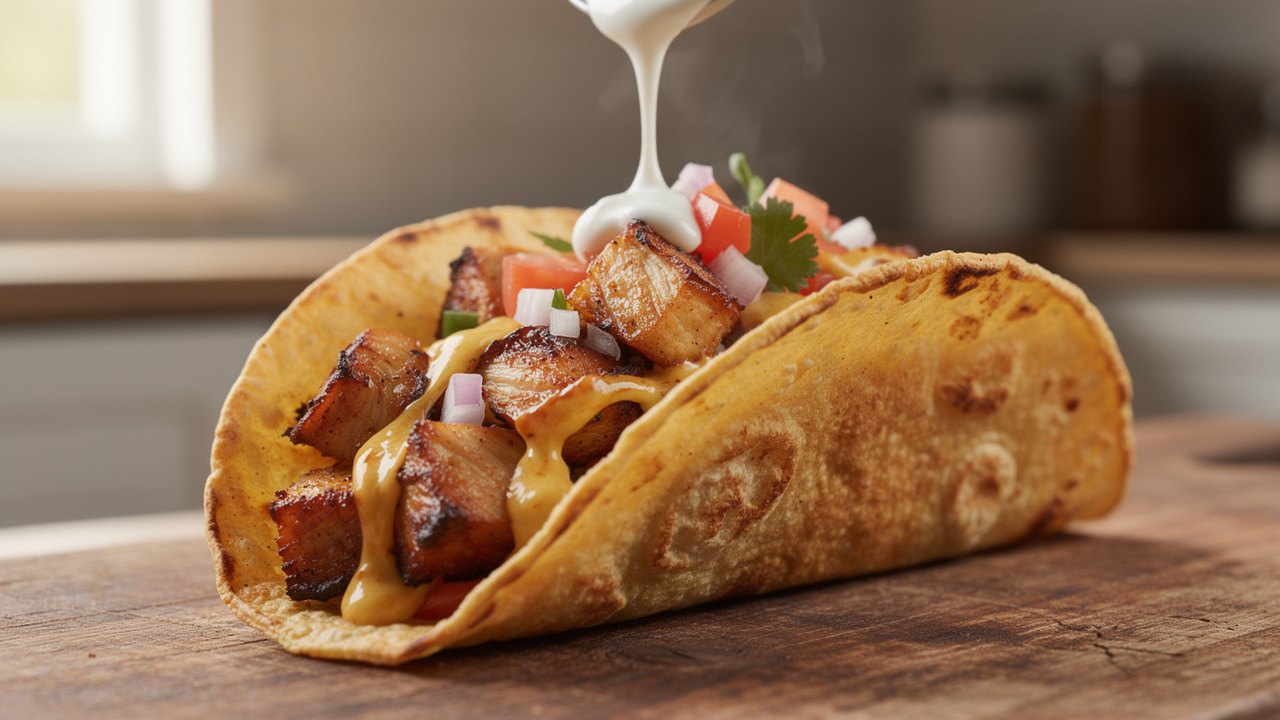 Sempre que faço esses tacos crocantes de frango com molho cremoso, ninguém consegue comer só um