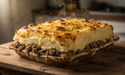 Misture carne desfiada e purê cremoso e faça um escondidinho gratinado perfeito para o almoço