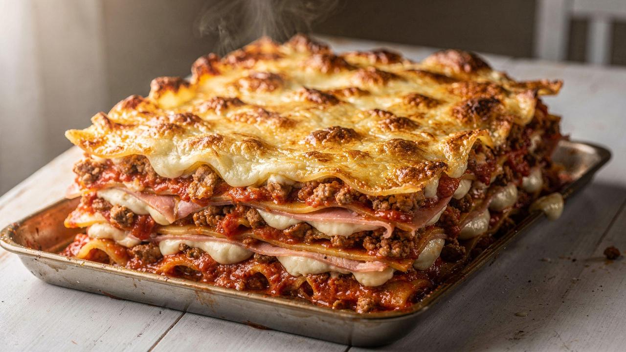 Essa lasanha à bolonhesa fica cremosa, suculenta e perfeita para servir no almoço em família