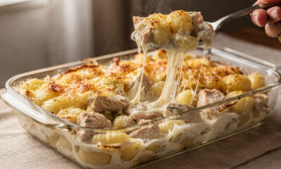 Aqui em casa, esse nhoque com frango ao molho alfredo some da travessa antes mesmo de esfriar