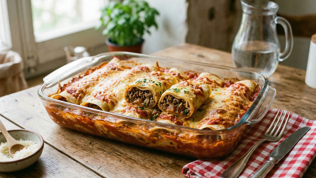 Misture ovos, leite e farinha e faça uma panqueca de carne moída bem recheada perfeita para o jantar