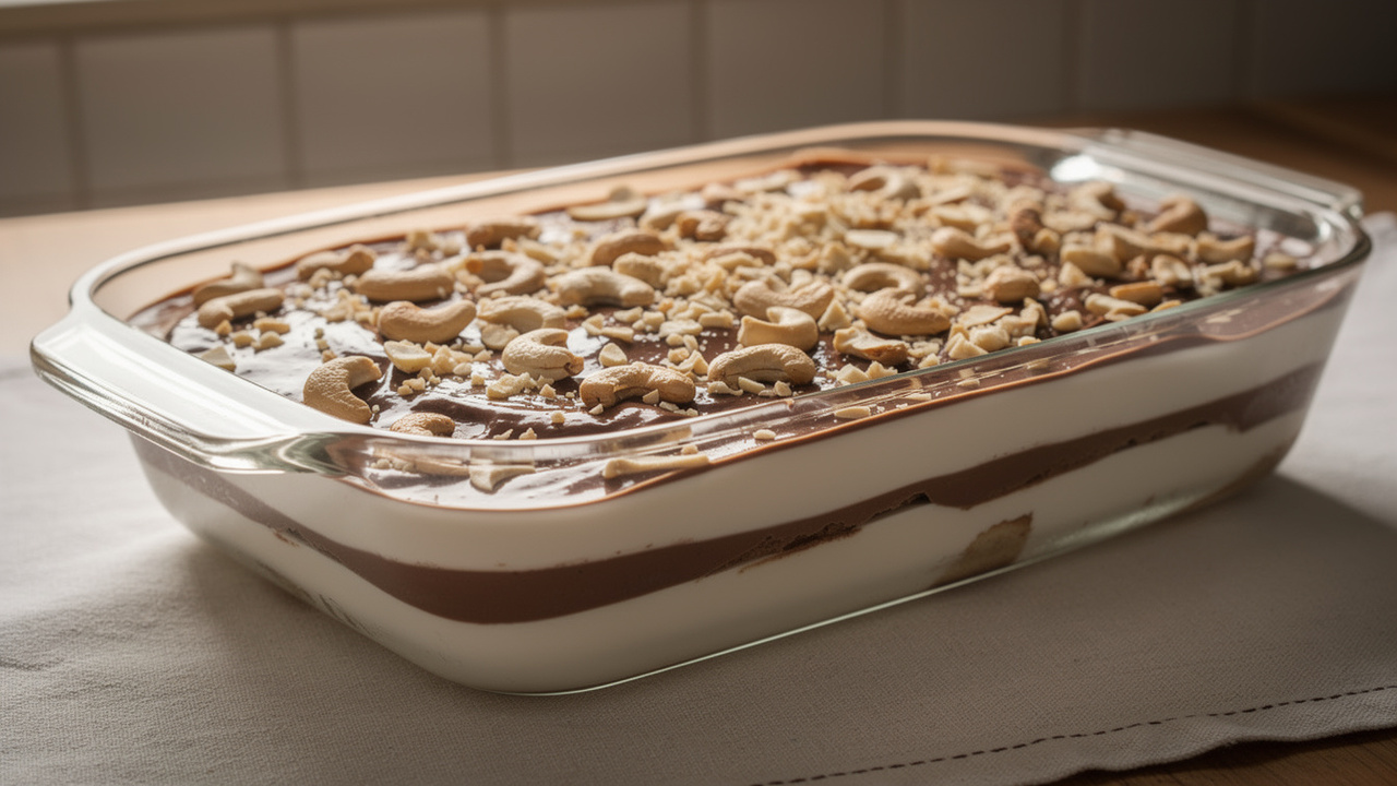 Misture creme branco com chocolate meio amargo e faça um ovo de Páscoa na travessa bem cremoso