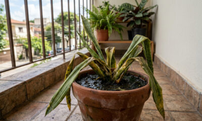 Como fazer sua espada-de-são-jorge crescer firme mesmo quando as folhas começam a dobrar ou amolecer com 2 ajustes simples no vaso