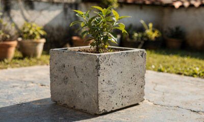 Transforme cimento em vasos incríveis para o seu jardim