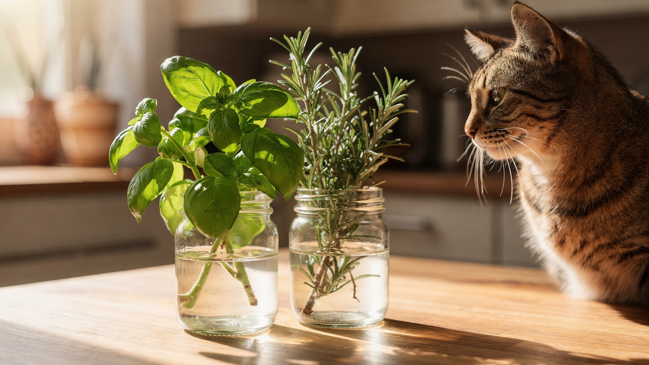 Duas plantas seguras para casas com gatos e que ajudam a deixar cozinha e varanda menos atraentes para insetos