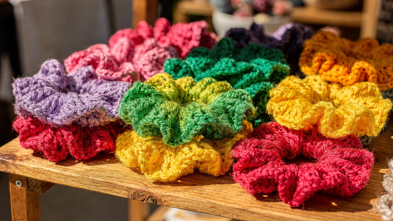 Como fazer o scrunchie de crochê que fica pronto em minutos e é sucesso em feiras de artesanato