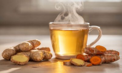 Aprenda a fazer o chá de gengibre com cúrcuma que ajuda idosos no alívio da rigidez nas articulações