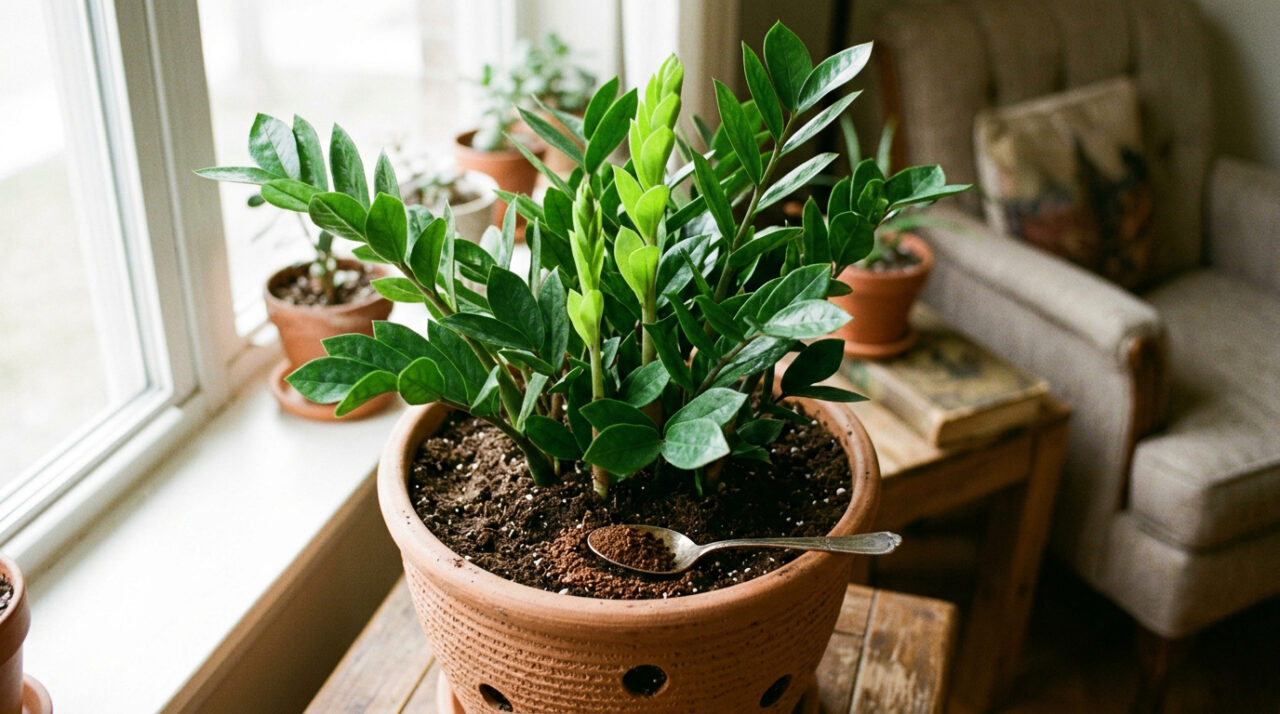 Minha vizinha me mostrou o que ela espalha nas zamioculcas: depois de um mês, minha planta produziu 10 novas mudinhas