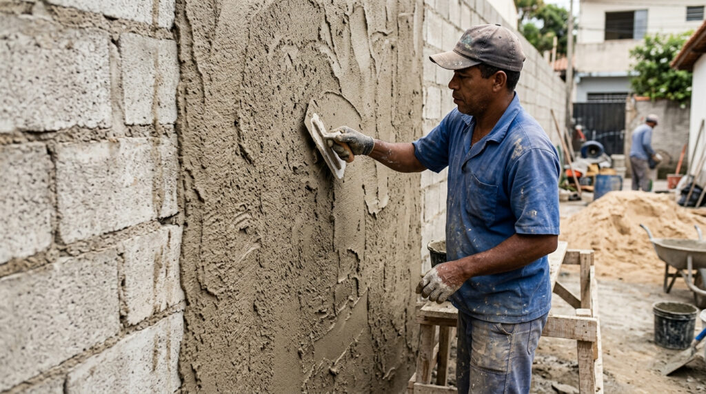 Texturas naturais nas paredes trazem mais aconchego aos ambientes da casa