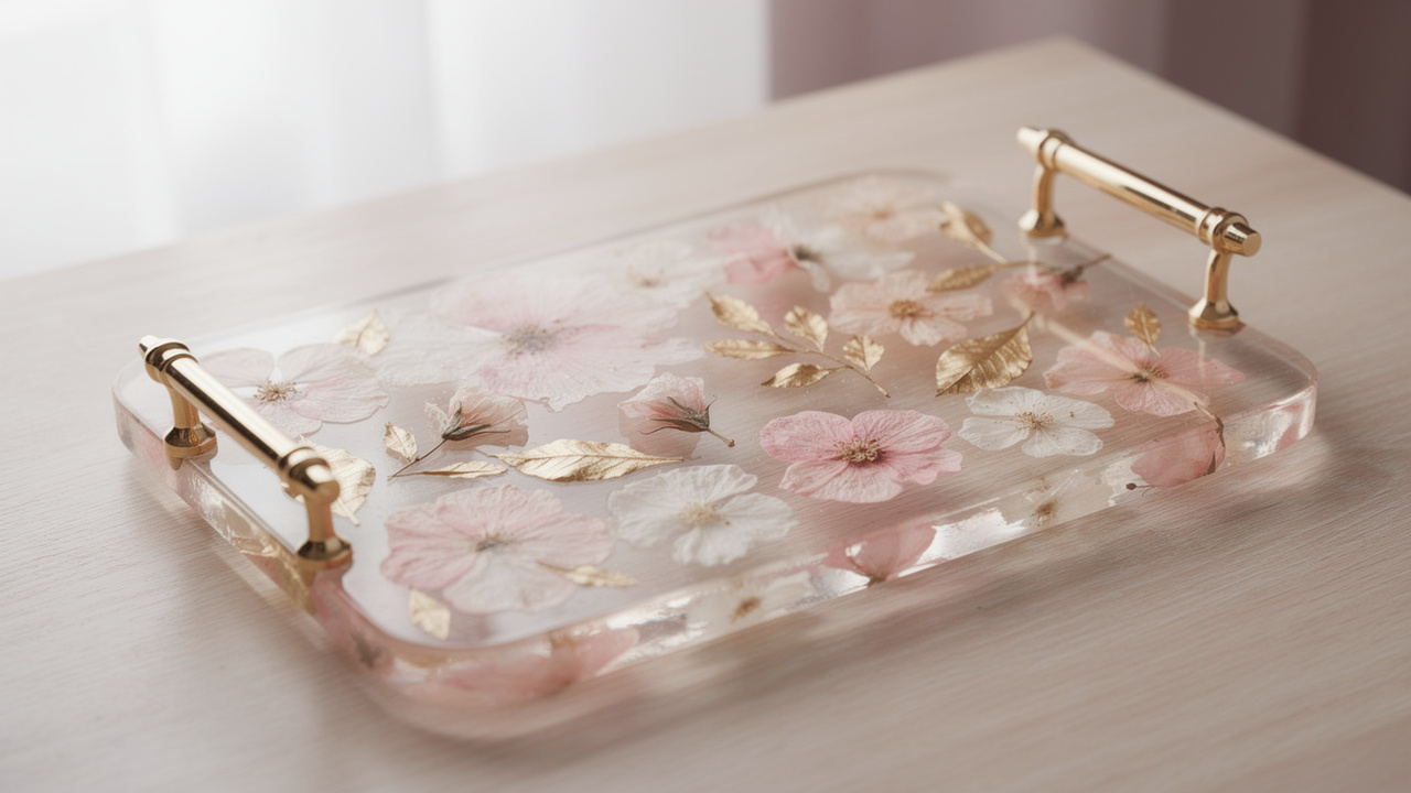 Peças de resina com flores secas de luxo são o novo segredo para faturar alto no artesanato