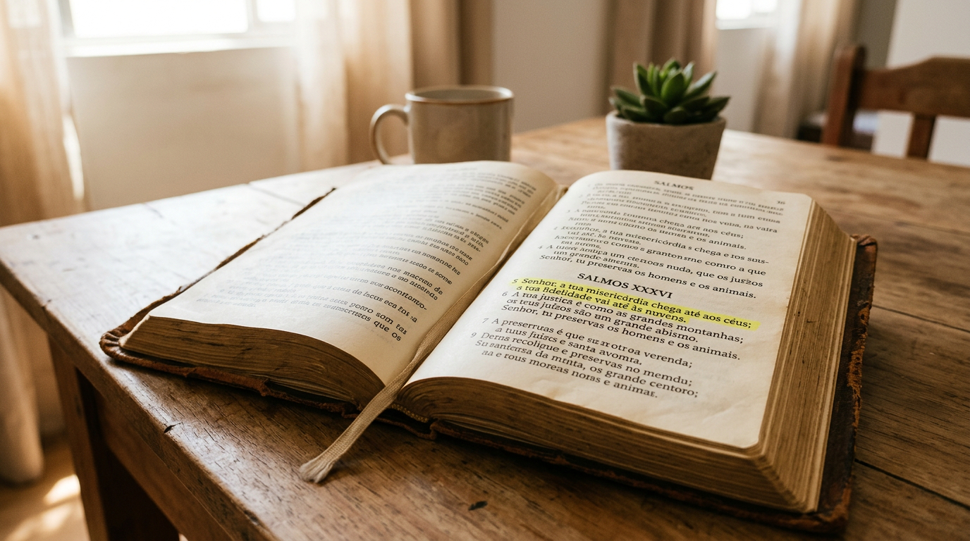 Salmos 36:5: “A fidelidade de Deus alcança cada dia, mesmo quando tudo parece incerto”