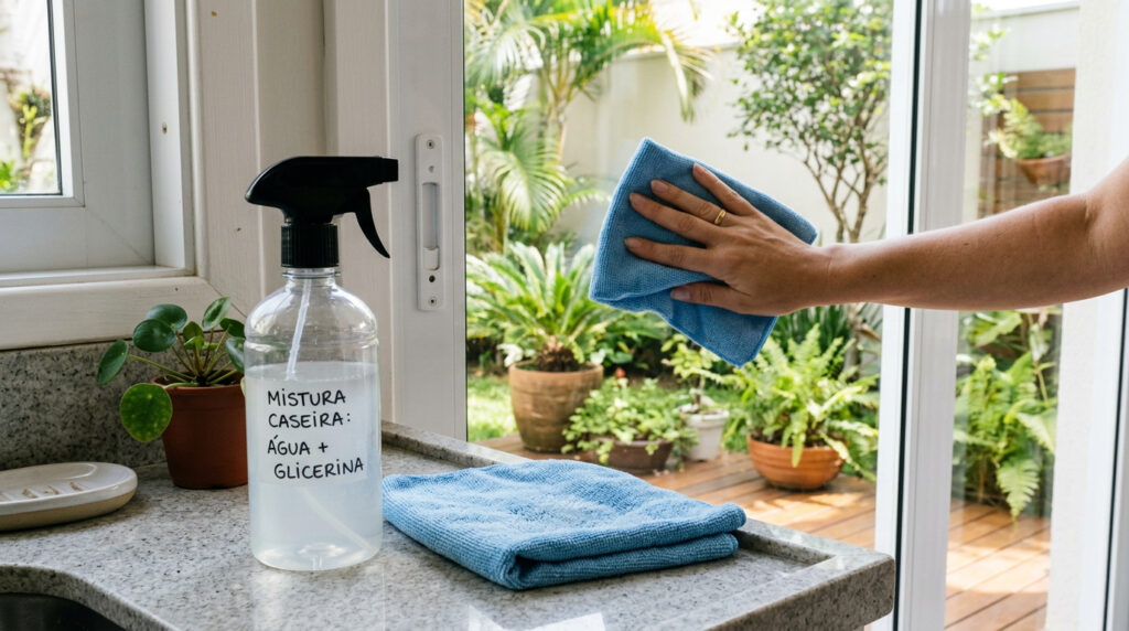 Mistura simples com glicerina deixa as janelas cristalinas e protegidas por semanas
