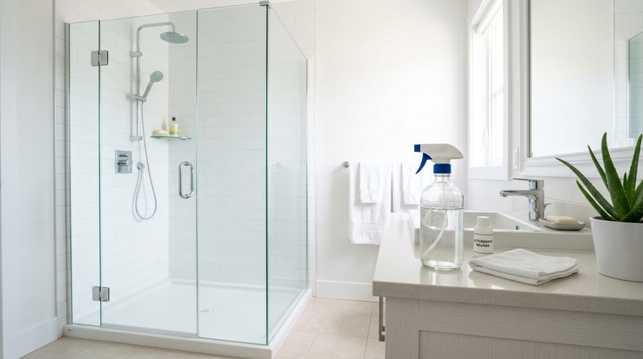 Não uso mais produto caro para limpar o box do banheiro, apenas algumas gotas diluídas já removem manchas e deixam brilhando