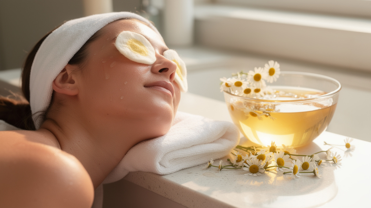 Como reduzir o inchaço do rosto ao acordar com o truque de 2 minutos do chá de camomila