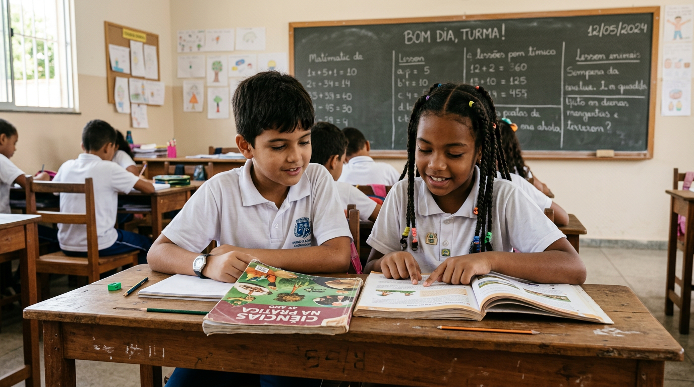 Como era aprender com menos recursos e ainda encontrar jeito de estudar com o colega