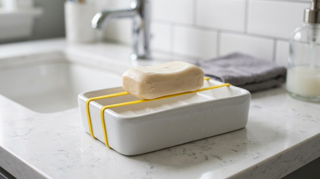 Não jogue fora o elástico amarelo, leve ele ao banheiro... Depois que você aprender, vai usá-lo sempre e me agradecer