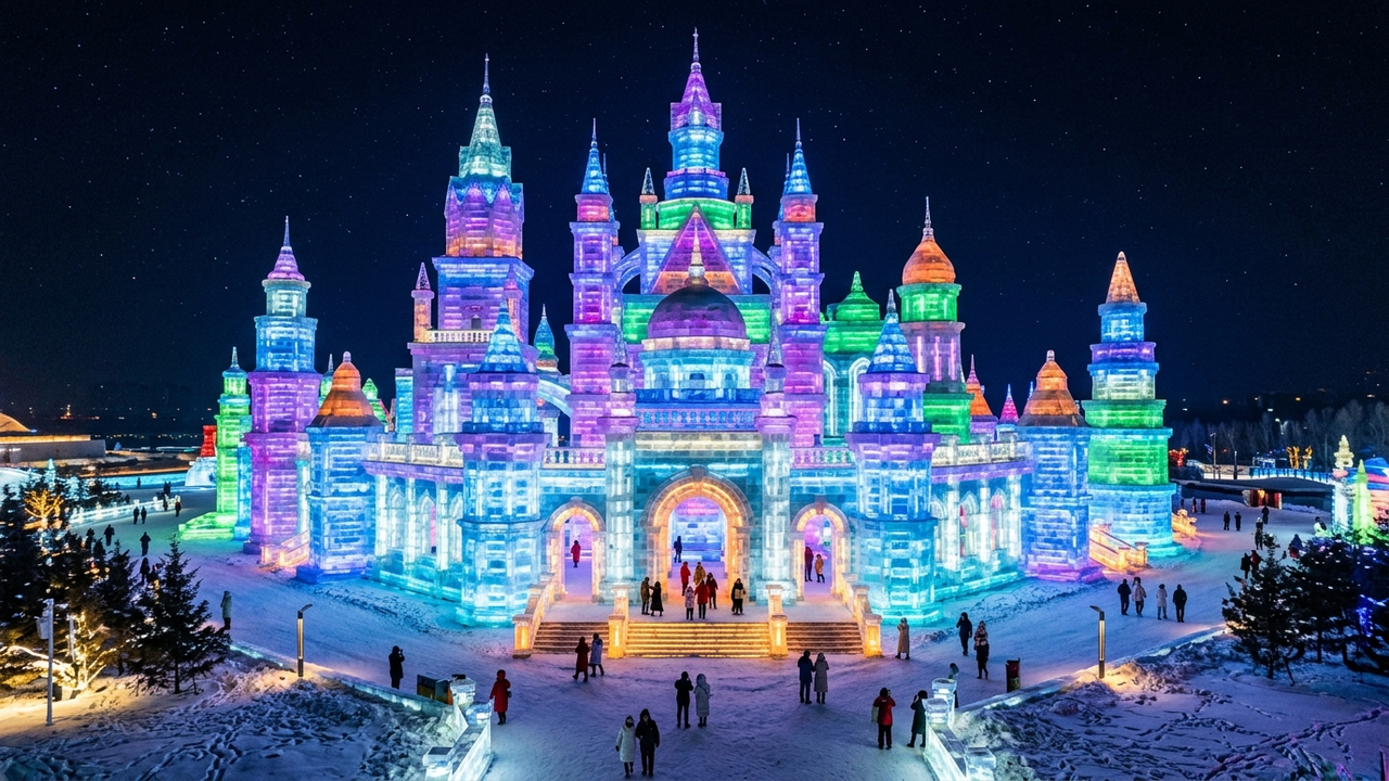 Como 10 mil pessoas erguem uma cidade de gelo gigante em apenas 30 dias de trabalho