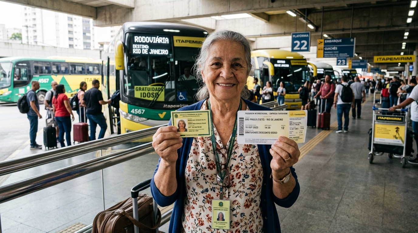 Minha mãe de 68 anos viajava pagando passagem cheia, até eu descobrir que ela tinha direito à gratuidade por lei