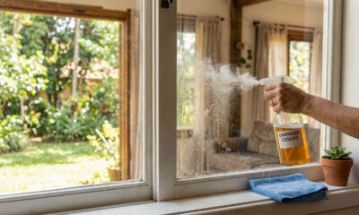 Como deixar janelas e espelhos com brilho intenso usando uma mistura caseira fácil e muito rápida