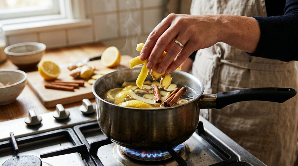 Aroma natural de limão, gengibre e canela melhora o cheiro da casa