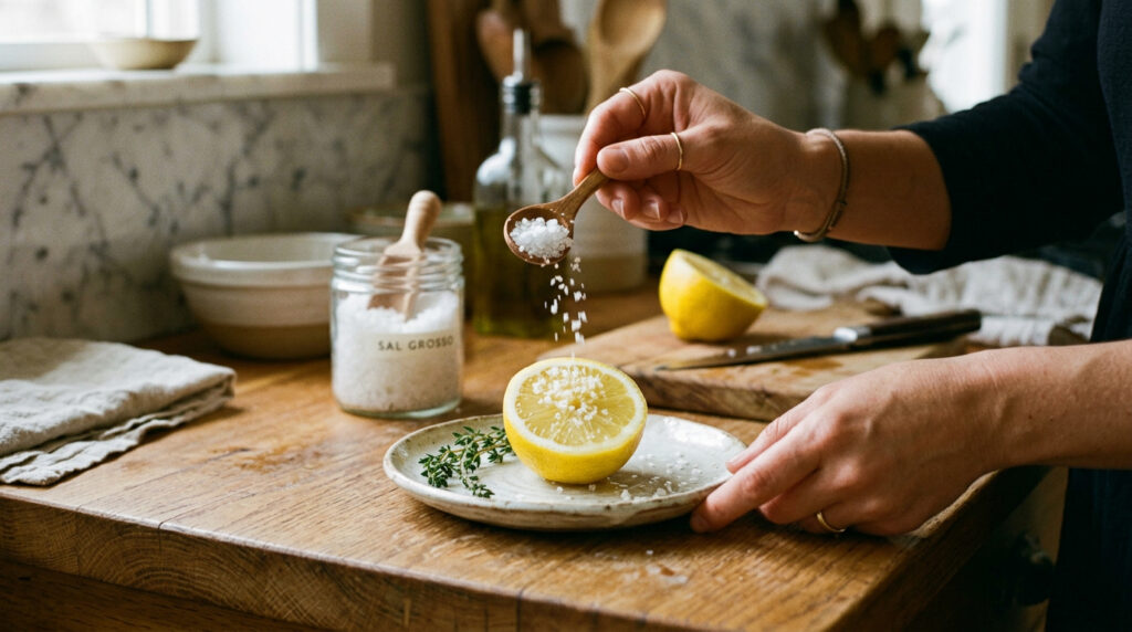 Por que você deve deixar meio limão com sal na bancada da cozinha durante a noite