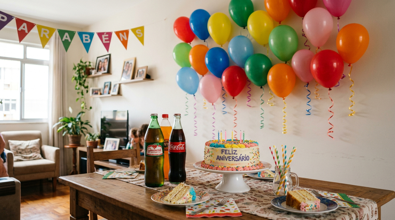 Festas simples que reuniam todo mundo e faziam a casa ficar cheia de alegria e movimento