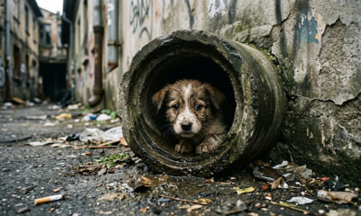 Animais surpreendem ao serem encontrados vivendo em esgoto e emocionam