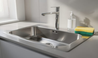 O truque simples para deixar a pia da cozinha com aparência de limpa por mais tempo