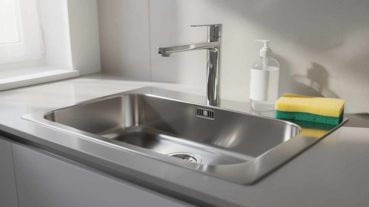 O truque simples para deixar a pia da cozinha com aparência de limpa por mais tempo