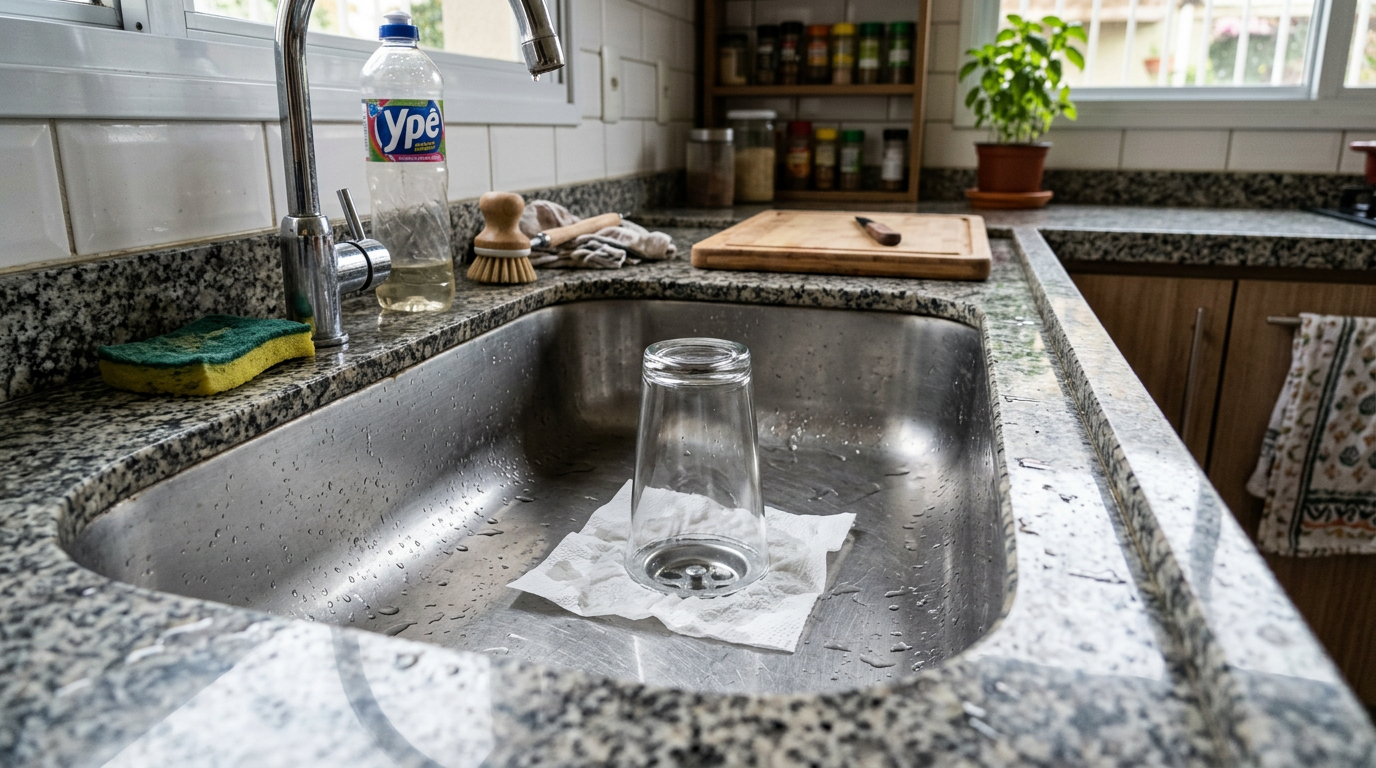 Colocar um copo e um pedaço de papel na pia ao sair de casa: para que serve e por que recomendam