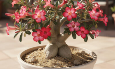 Tem um jeito simples que faz a rosa do deserto flores abrir muito mais e quase ninguém usa no cultivo