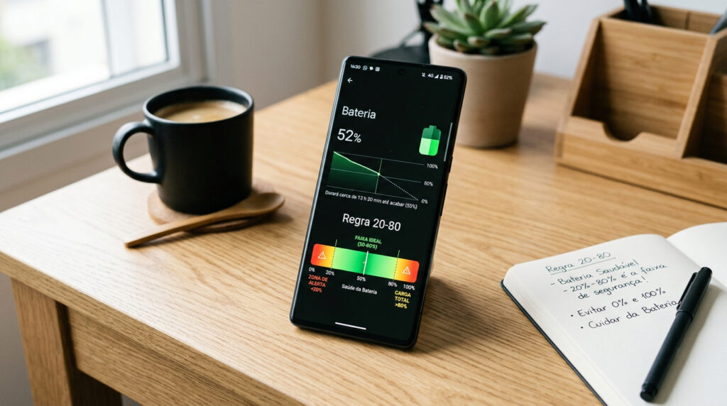 Regra "20 a 80" ajuda a deixar a bateria do celular carregada por mais tempo no dia a dia
