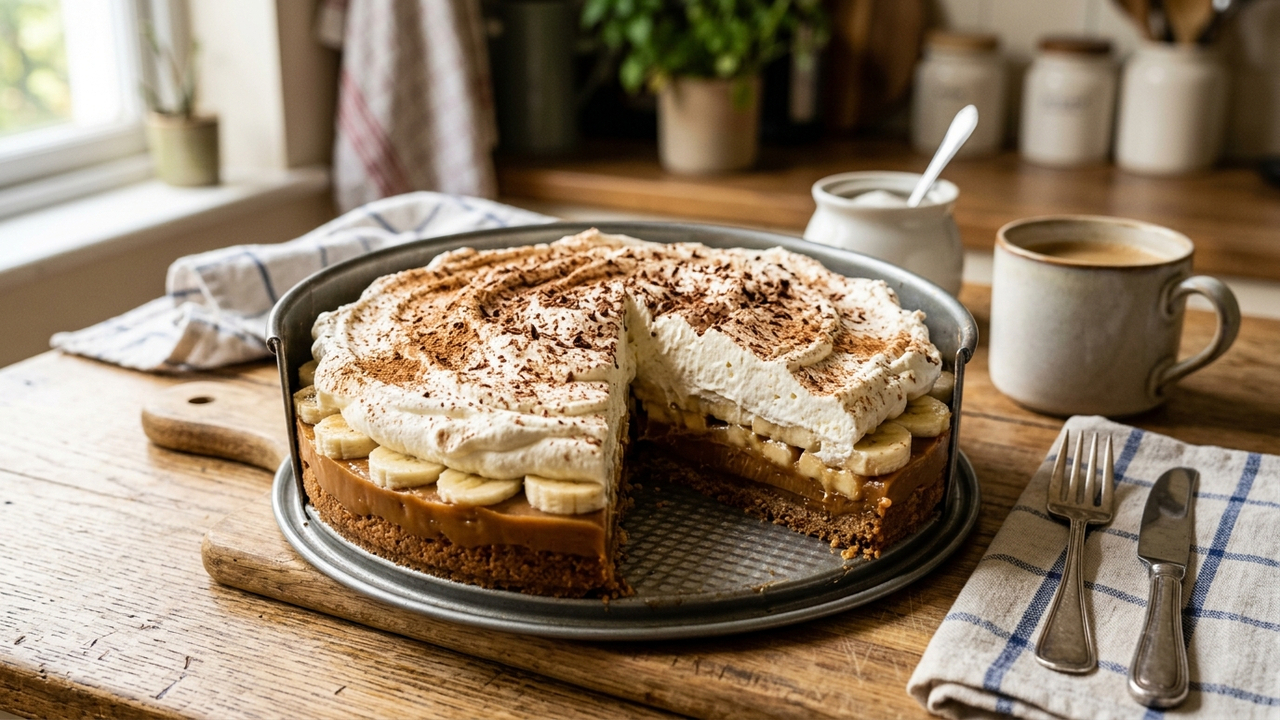 Misture biscoito maisena, margarina, doce de leite e banana e faça uma banoffee cremosa e irresistível