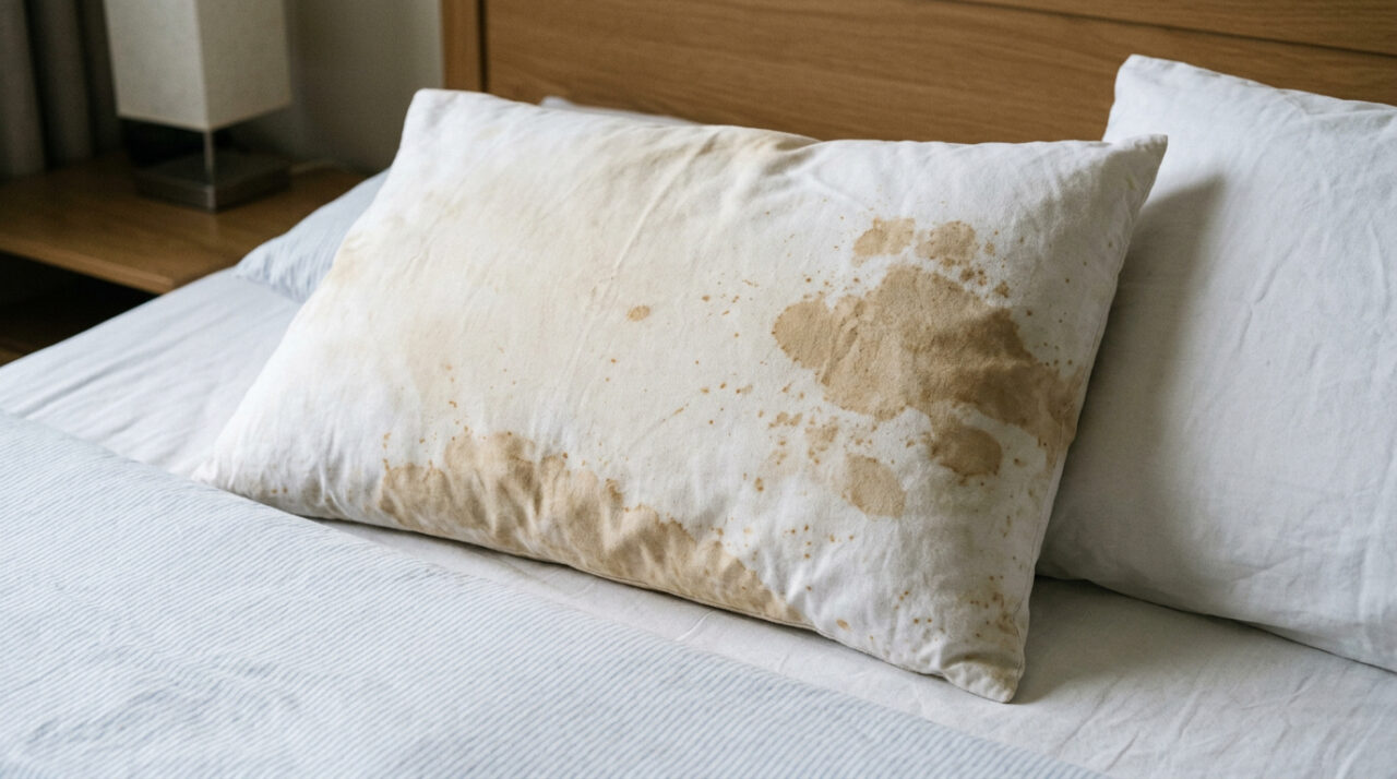 O que significa quando o travesseiro aparece amarelado mesmo com a fronha sempre limpa