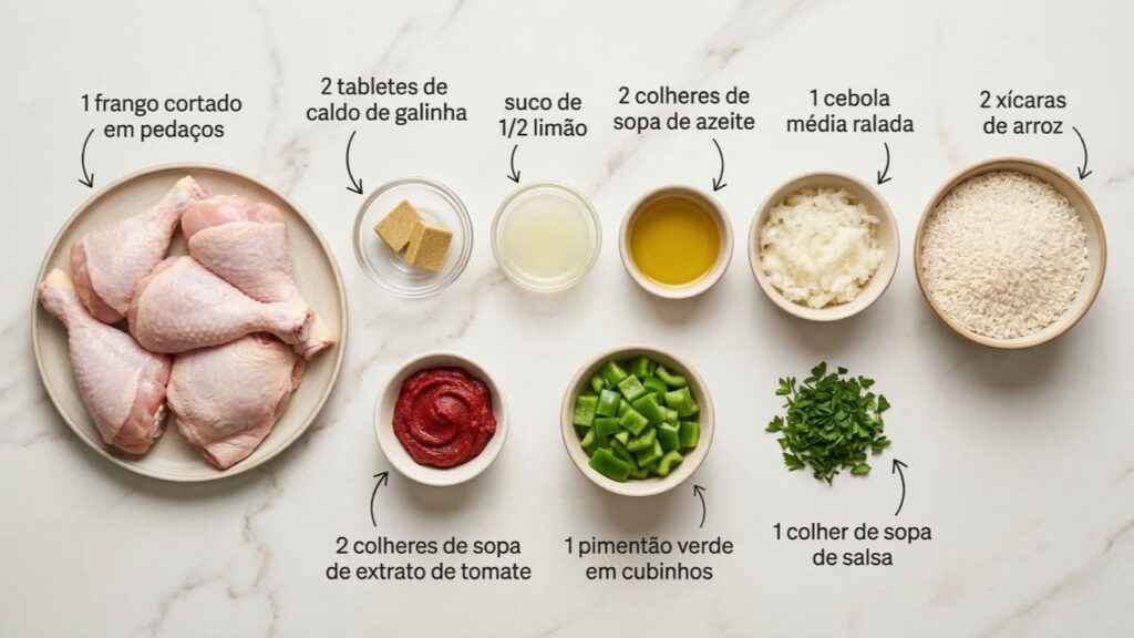 Refogue frango, arroz e temperos na ordem certa e tenha uma galinhada bem úmida feita em uma única panela