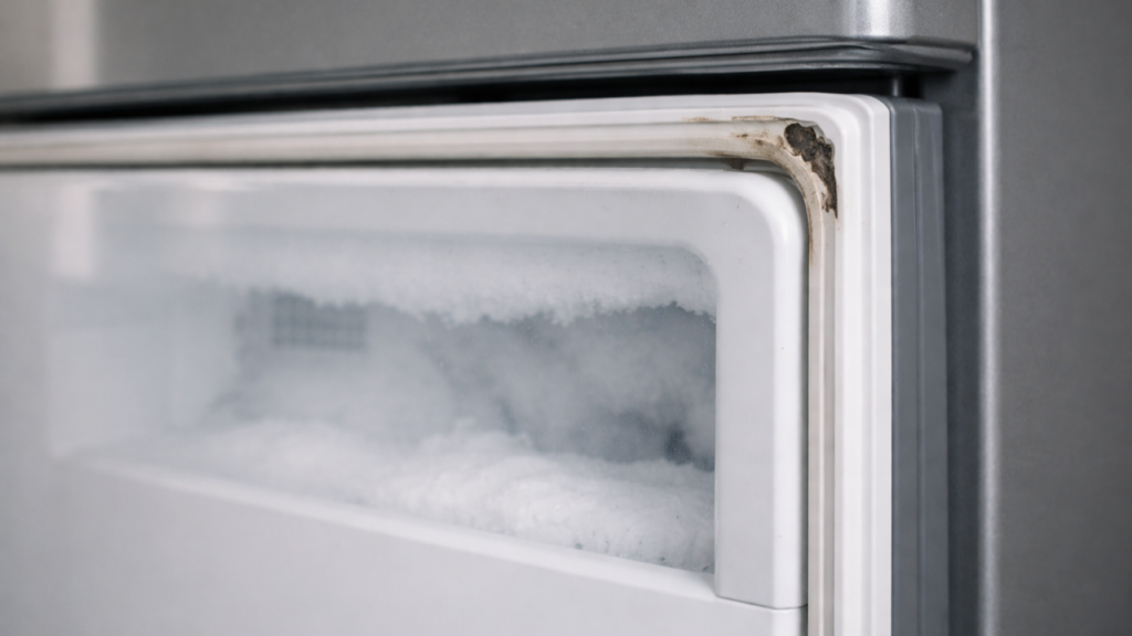 O que significa quando a geladeira cria gelo excessivo mesmo sem abrir toda hora