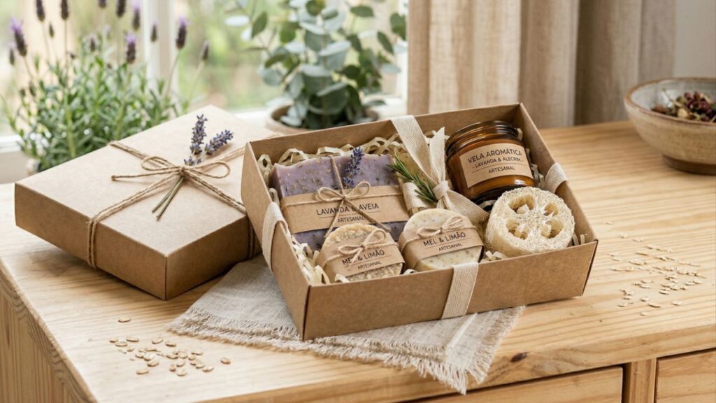 Faça sabonetes artesanais de aveia e mel e monte kits de autocuidado profissionais em casa