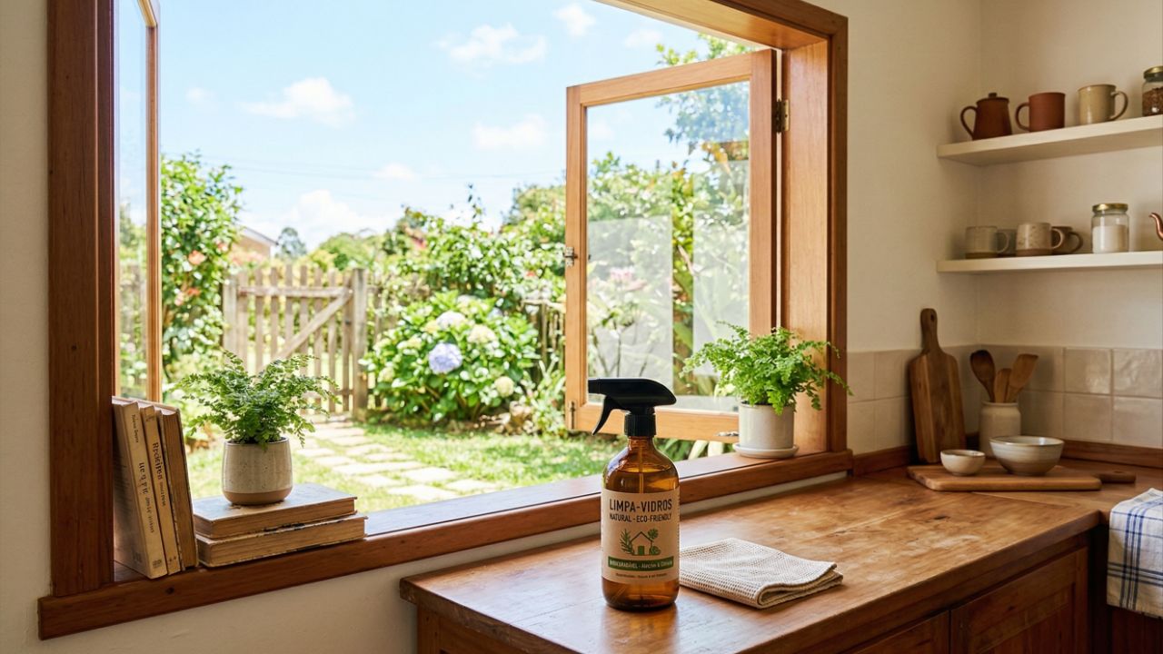 Janelas limpas e sem manchas com limpador de vidros caseiro de apenas 3 ingredientes