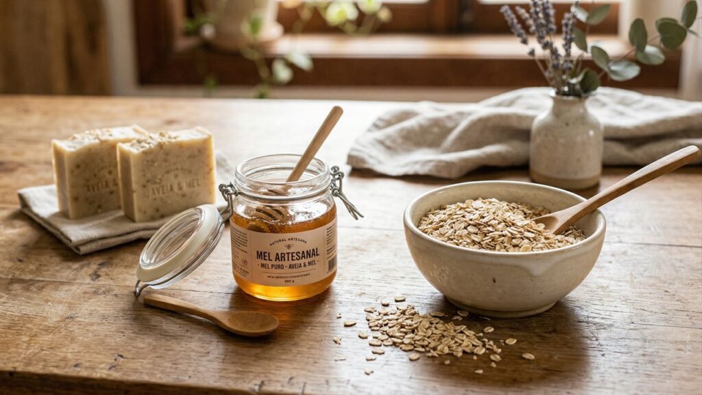 Faça sabonetes artesanais de aveia e mel e monte kits de autocuidado profissionais em casa