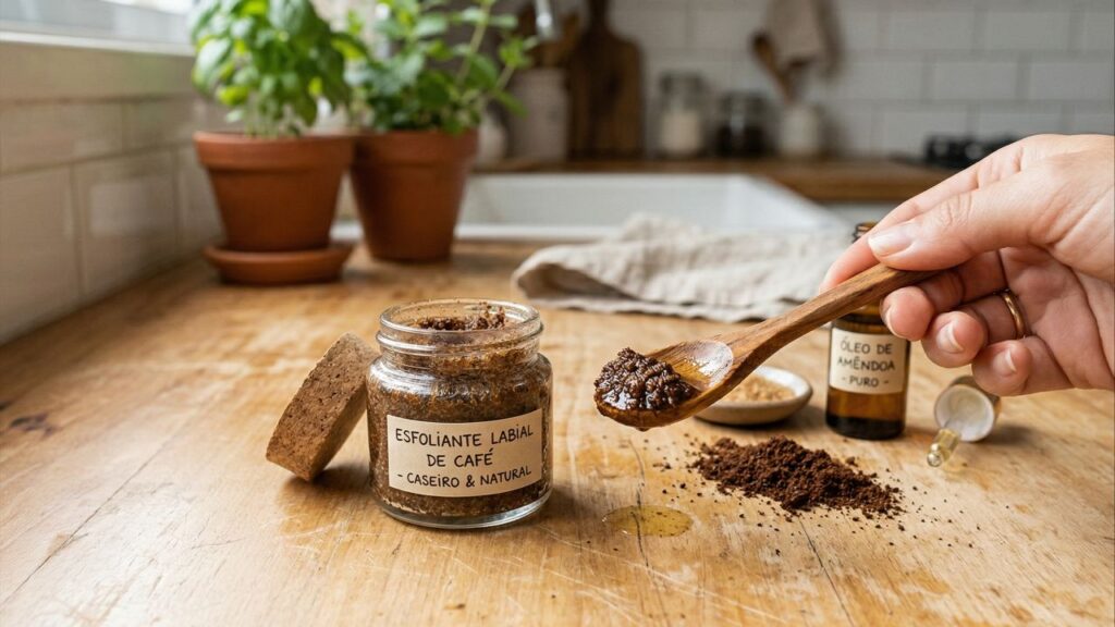 Diga adeus aos lábios ressecados com este esfoliante de café caseiro
