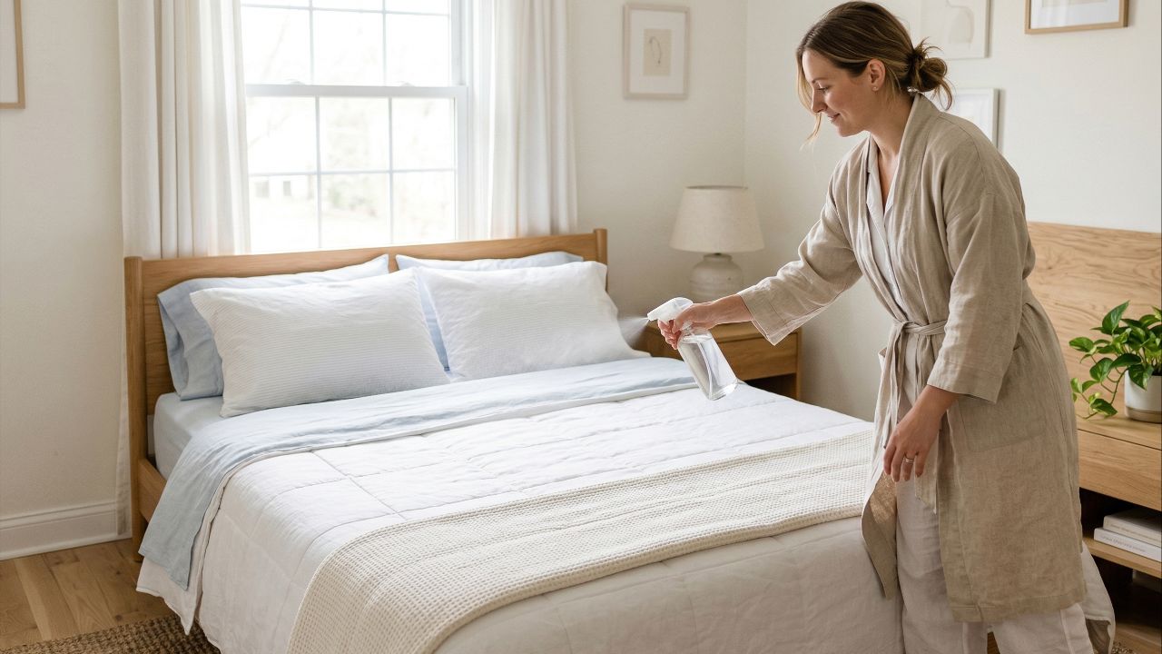 Use esta misturinha para borrifar na cama e tenha cheiro de lençol limpo por dias