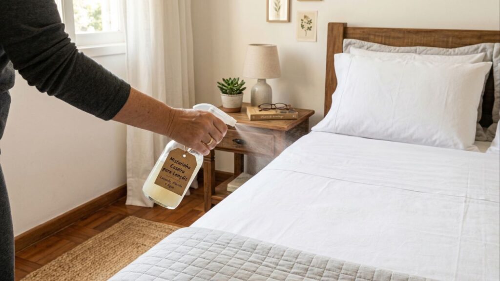 Use esta misturinha para borrifar na cama e tenha cheiro de lençol limpo por dias