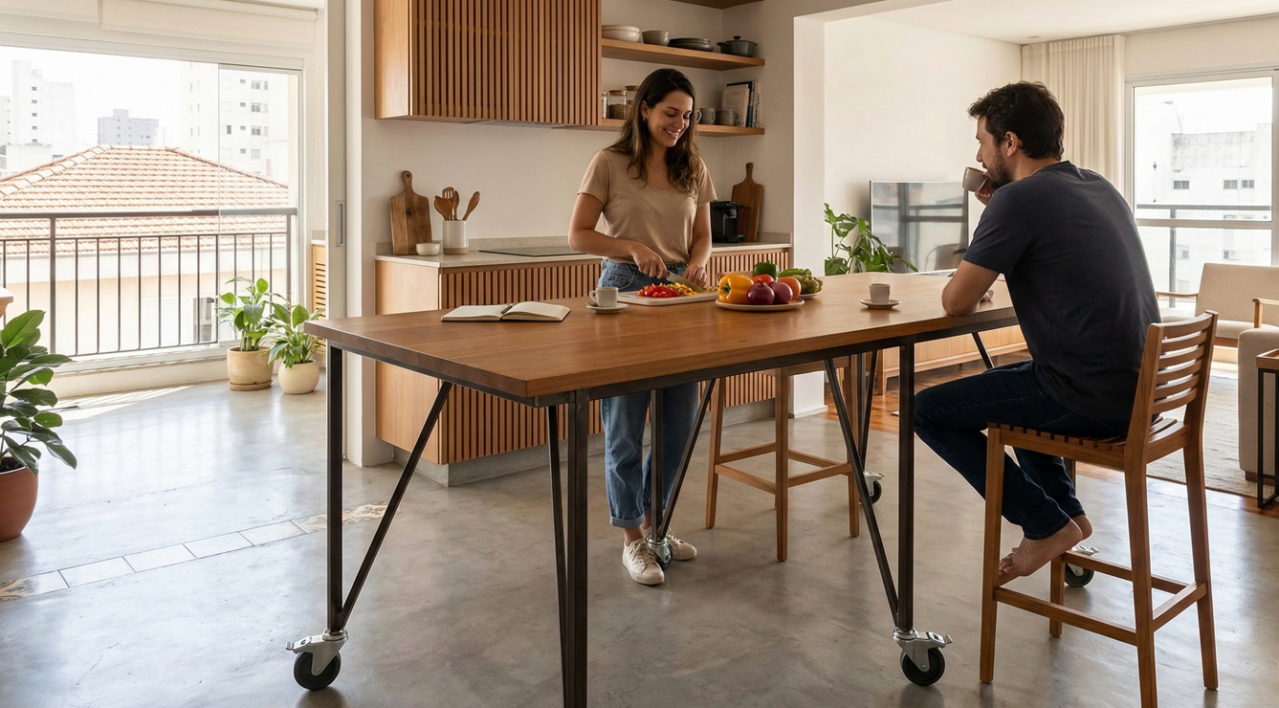 Adeus ilha de cozinha: esse centro mais leve e social está ganhando espaço nas casas em 2026