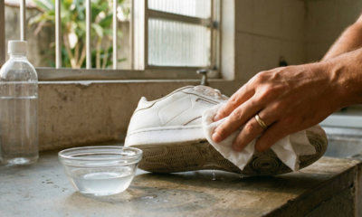 O truque com vinagre que ajuda a deixar tênis branco limpo novamente