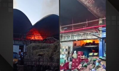 Vídeo: incêndio atinge pavilhão da Ceasa no Rio