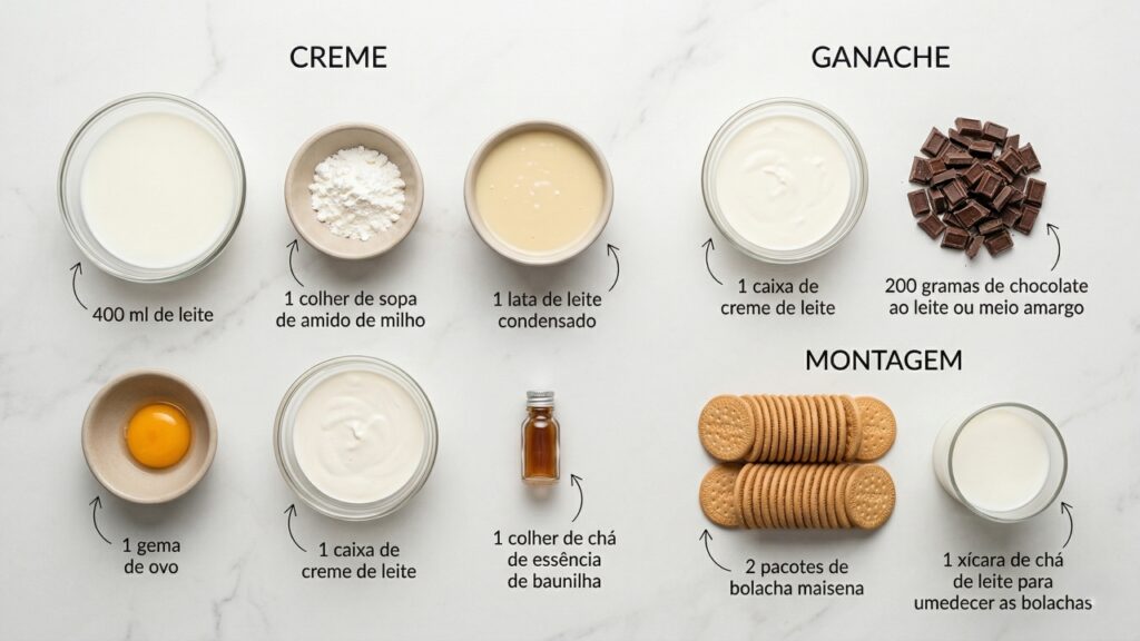 Esse pavê de chocolate com ganache fica super cremoso e faz sucesso em qualquer mesa