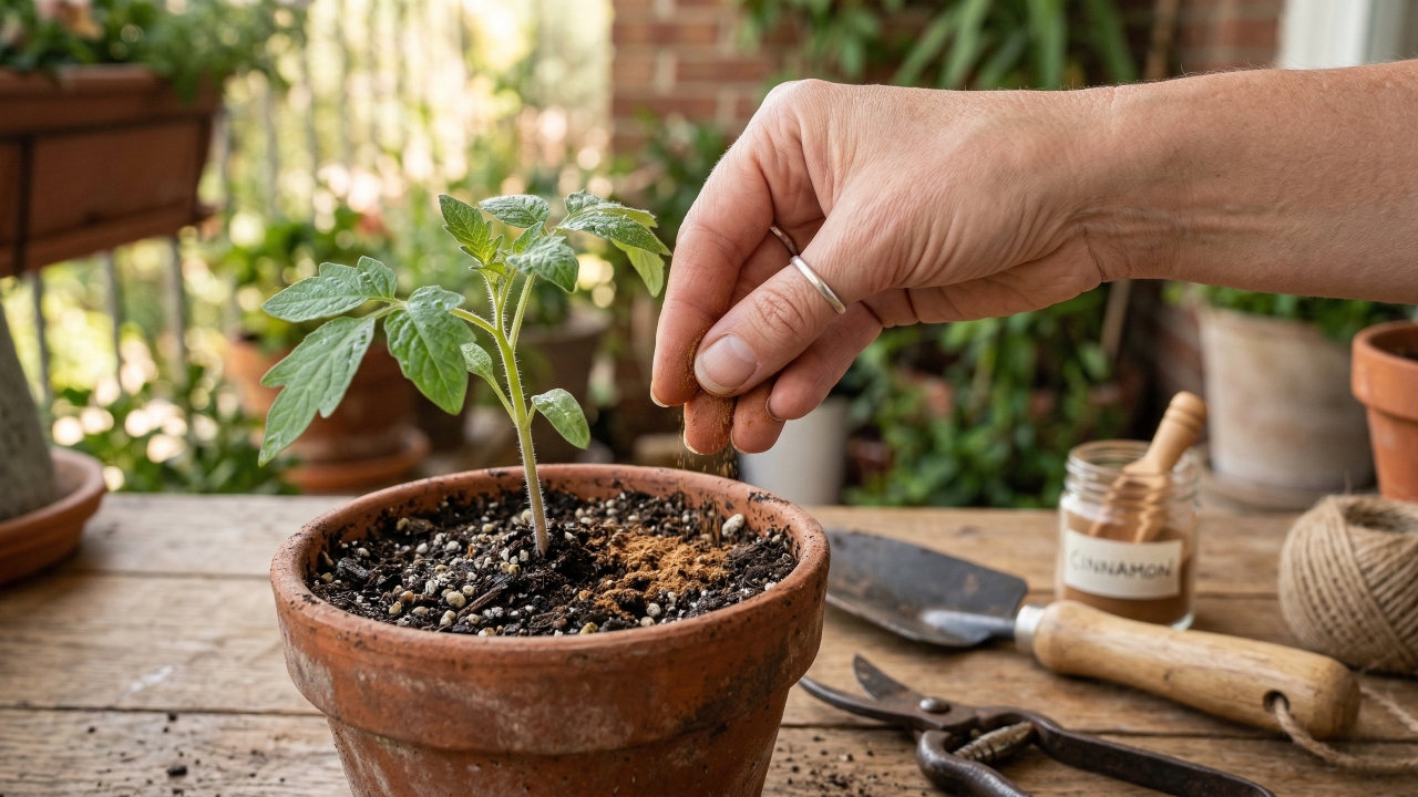 Minha avó costumava colocar canela nas plantas dela e hoje eu também não vivo sem esse cuidado