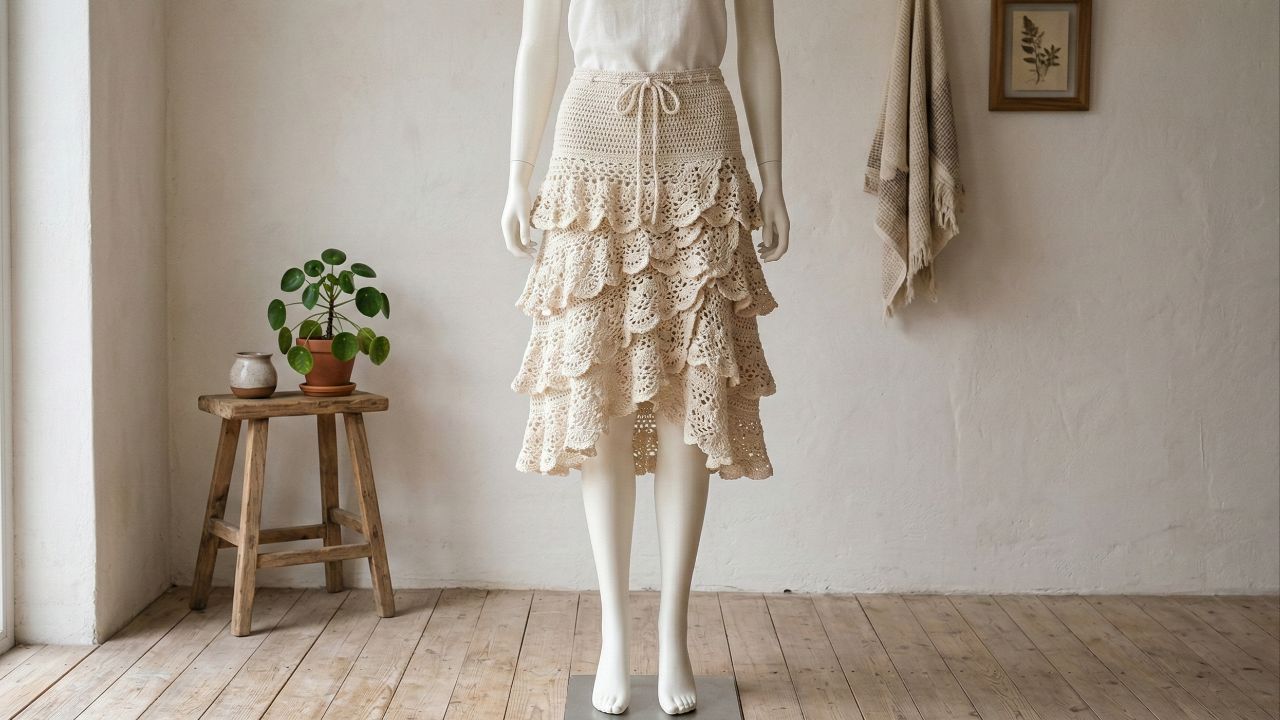 Como fazer saia de crochê com babados com técnica fácil e resultado profissional